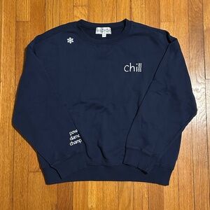WILDFOX On Mountain Time Navy Crewneck Sweatshirt Women's Size XL